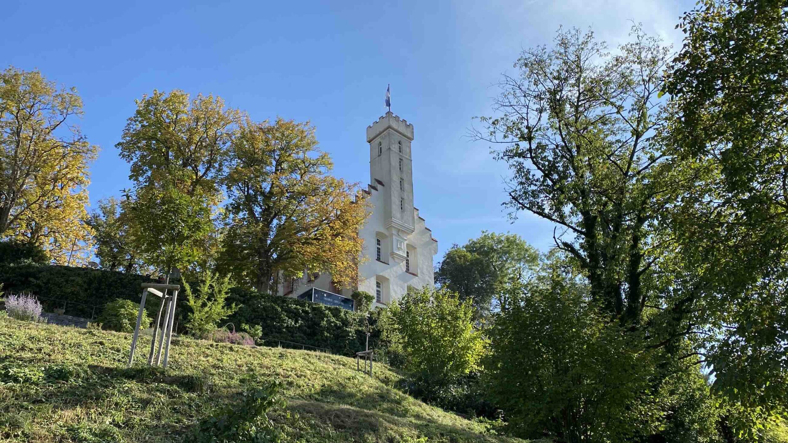 Veitsburg Castle walk with small hilltop church while exploring Ravensburg Germany