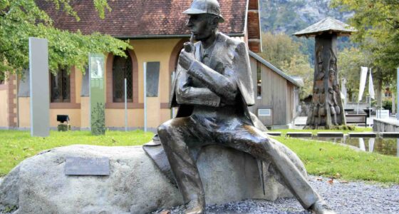 shutterstockLENS-68-Sherlock Holmes Statue Meiringen Sherlock Holmes in Switzerland