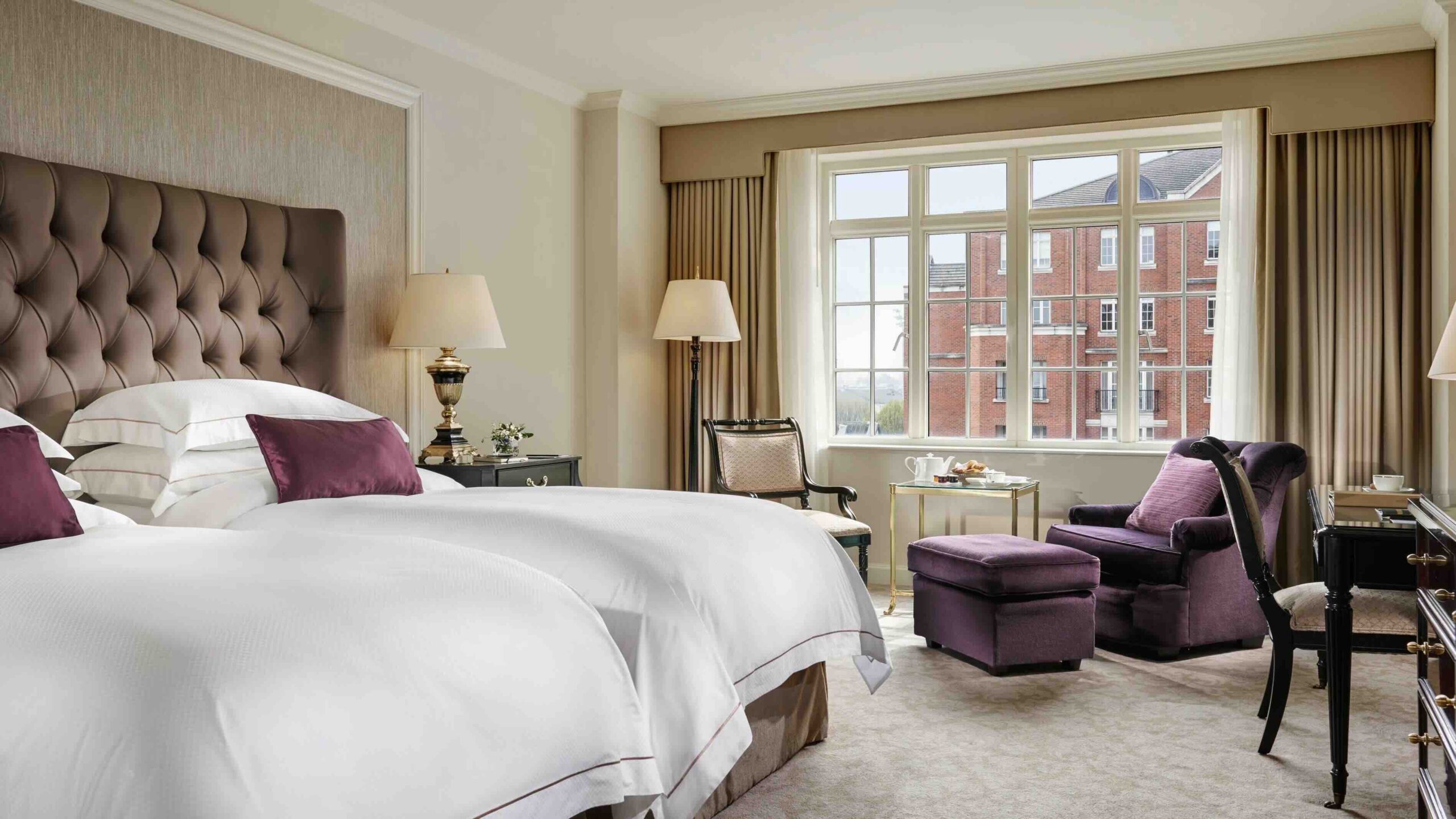 InterContinental Dublin, an IHG Hotel bedroom with city view at one of the best 5-star luxury hotels in Dublin