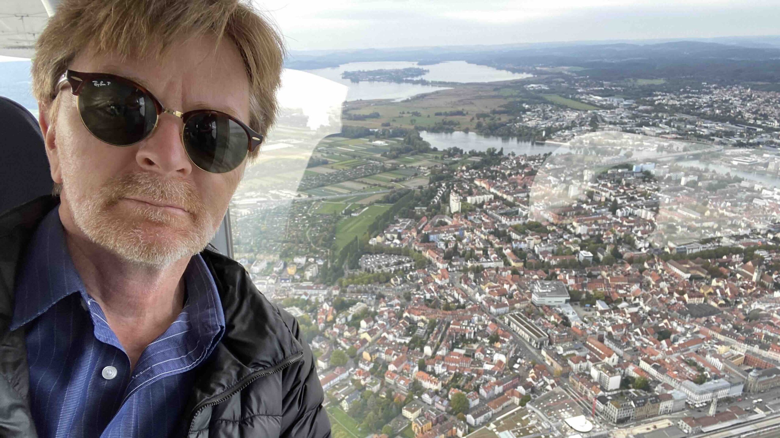 Author Bryan Dearsley enjoying his Lake Constance Zeppelin Flight
