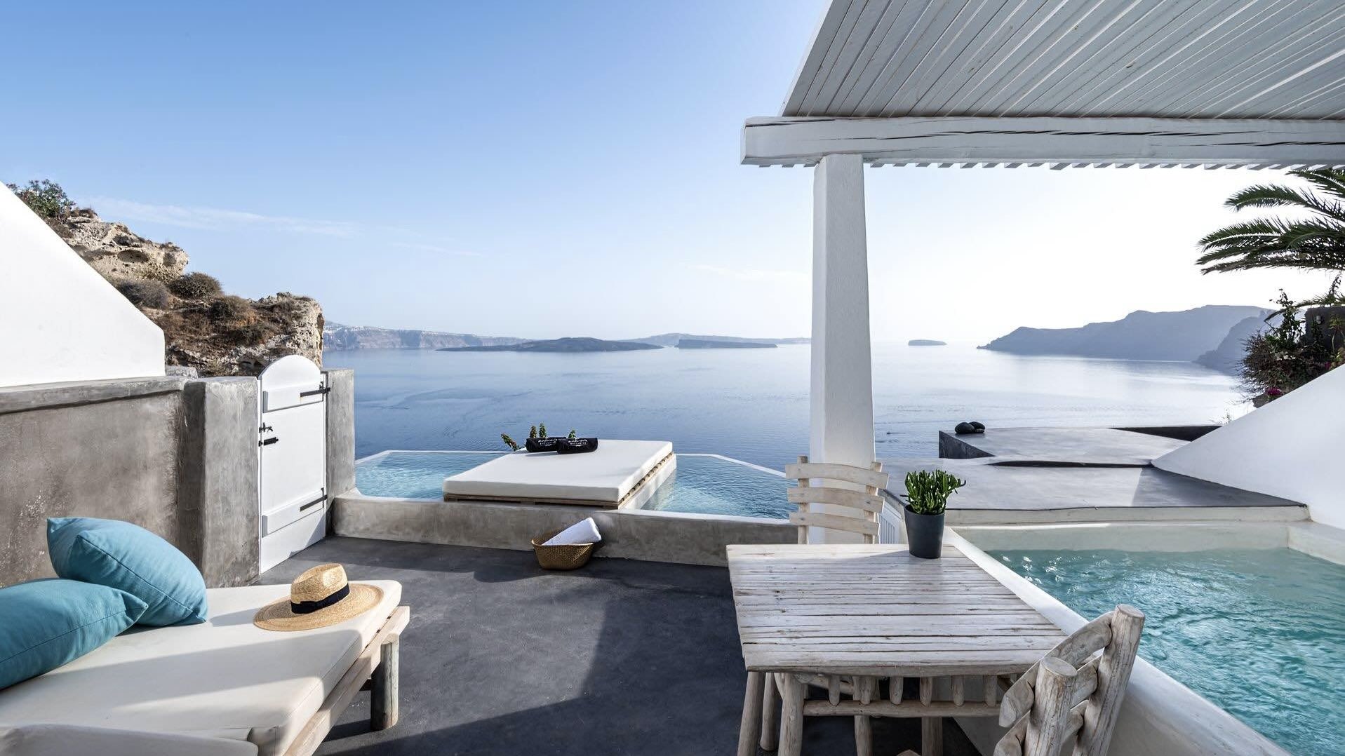 Andronis Boutique Hotel view frpm pool of pne of the best boutique hotels in Santorini