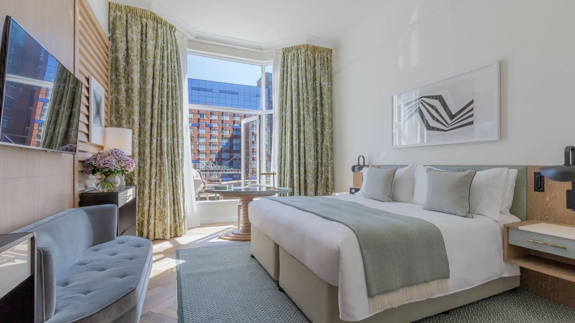 Conrad Dublin bedroom with city view