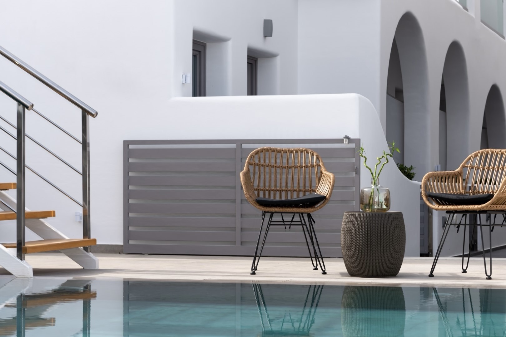 Deluxe Hotel Santorini Pool and Chairs