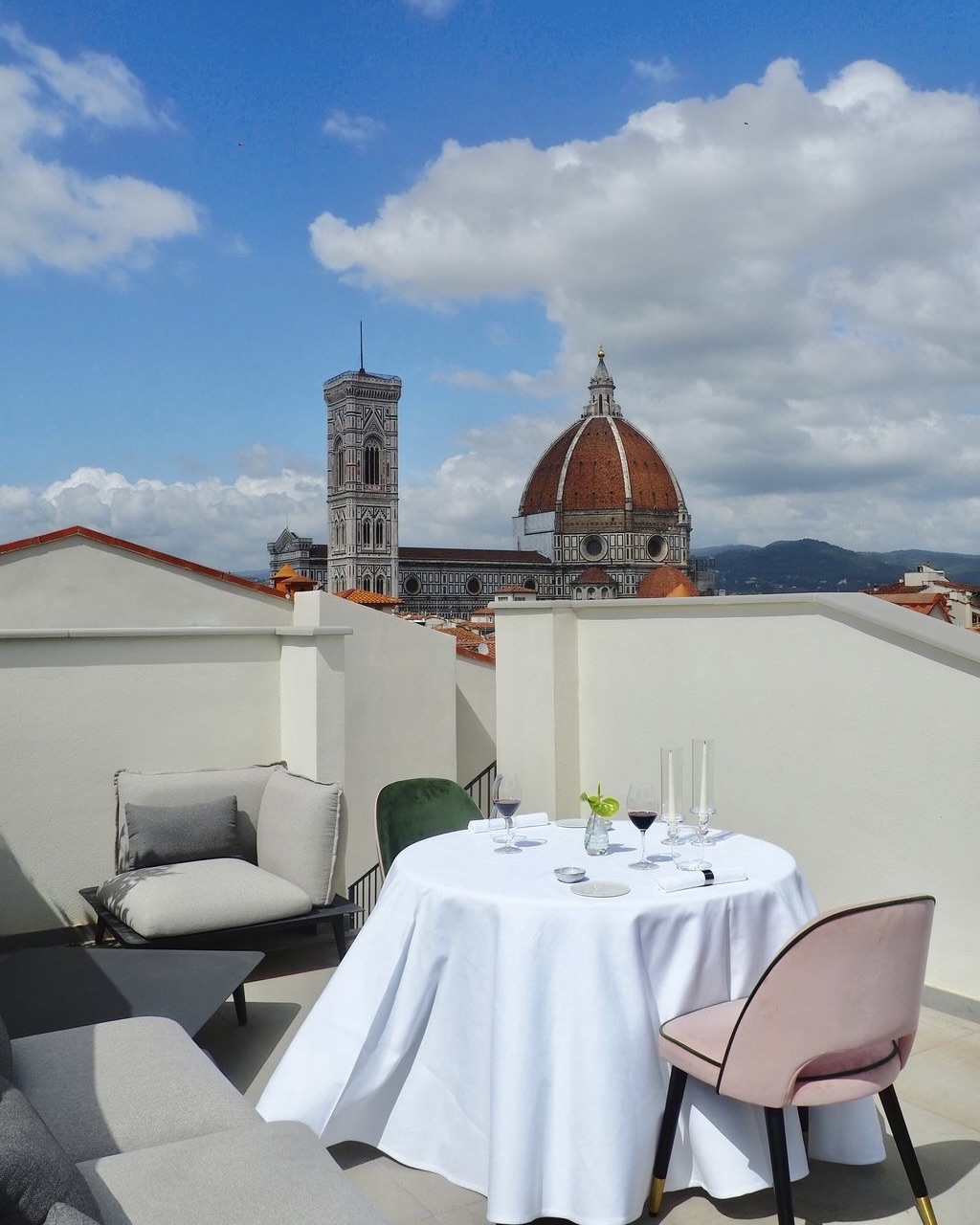 Rooftop dining with an incredible view over Florence