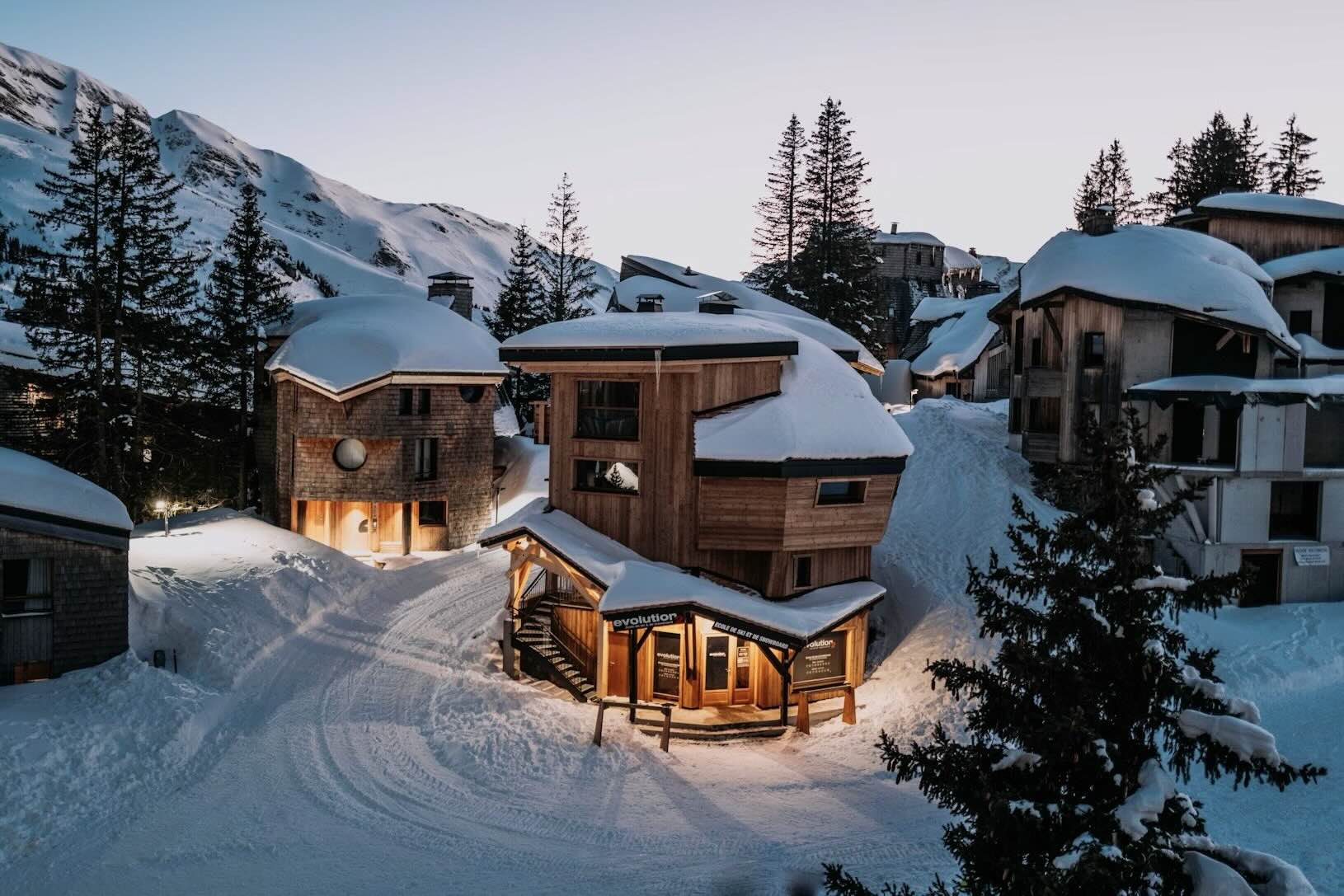 Avoriaz Morzine France at dusk Photo Eduard Delputte